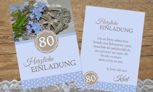 Einladungskarten 80. Geburtstag