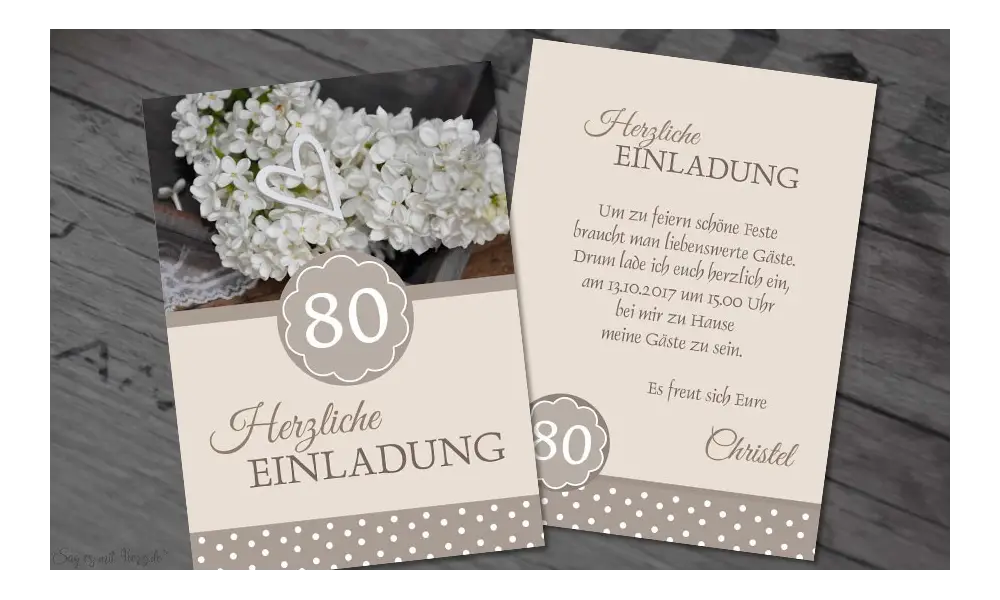 Einladungskarten 80. Geburtstag