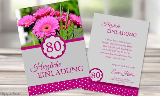 Einladungskarten 80. Geburtstag