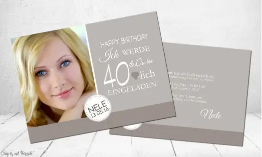 Einladungskarten 40 Geburtstag vintage