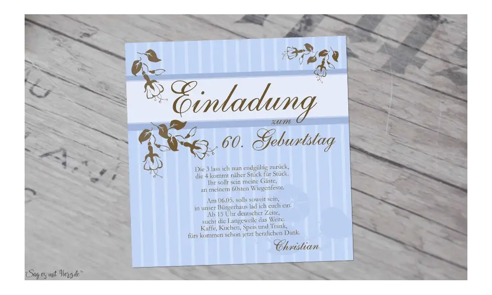 Einladungskarten 60. Geburtstag