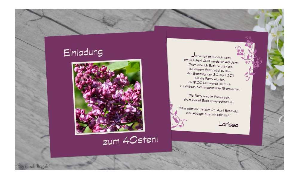Einladungskarte Geburtstag quadratisch