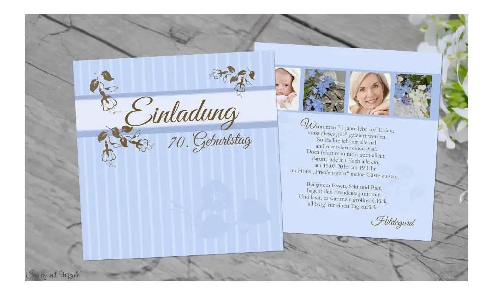 Einladungskarte Geburtstag quadratisch