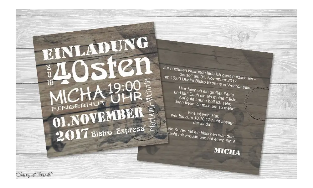 Einladungskarte Geburtstag quadratisch
