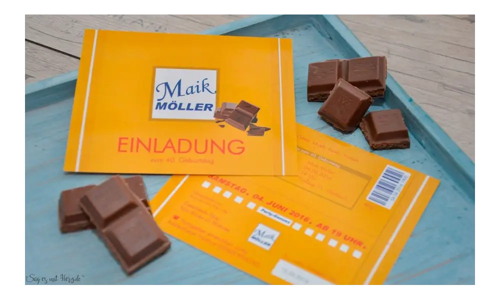Einladungskarte Geburtstag quadratisch