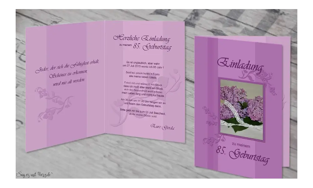 Einladungskarte Geburtstag Klappkarten