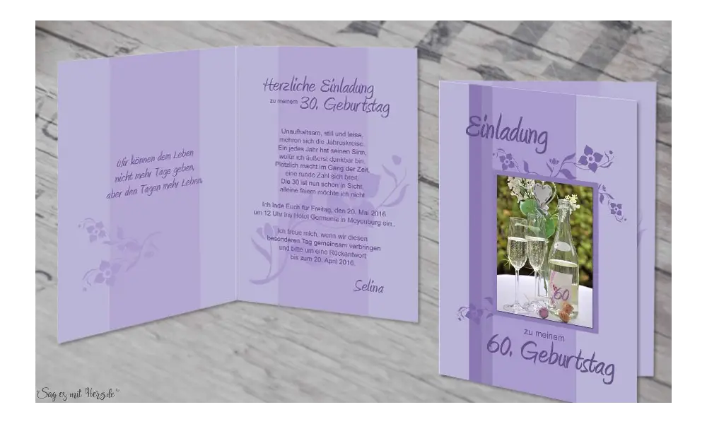 Einladungskarte Geburtstag Klappkarten