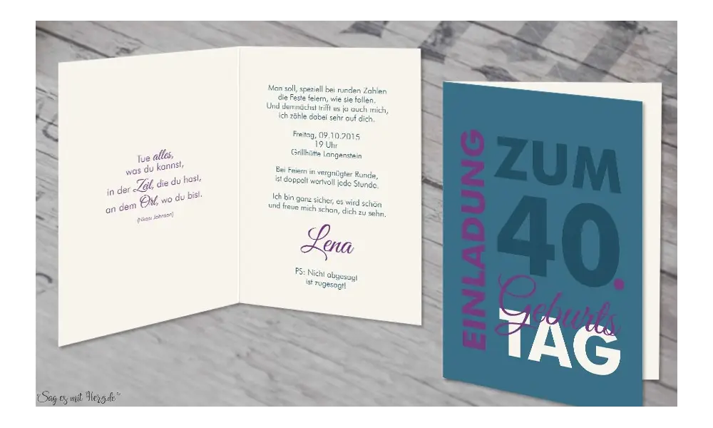 Einladungskarte Geburtstag quadratisch