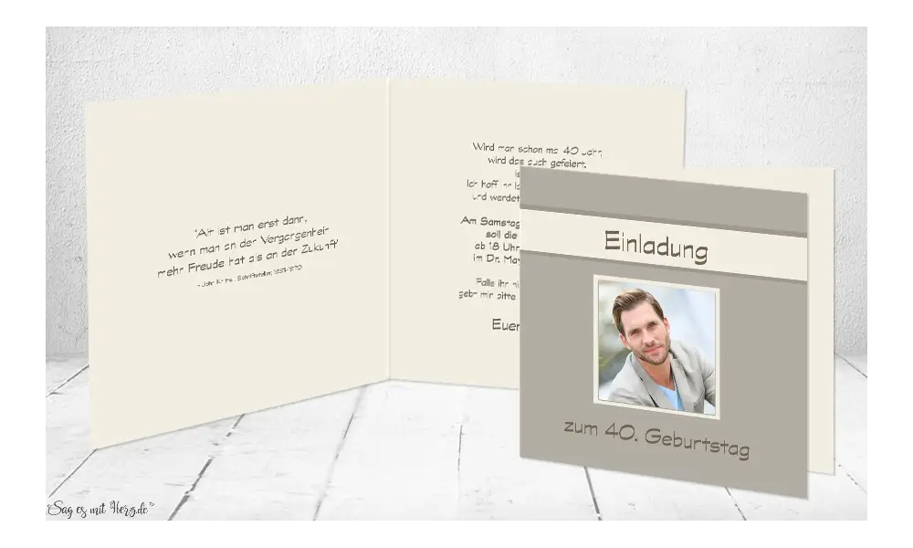 Einladungskarte Geburtstag Klappkarte quadratisch