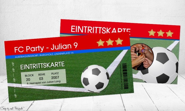 Einladungskarte "Fußball" Eintrittskarte