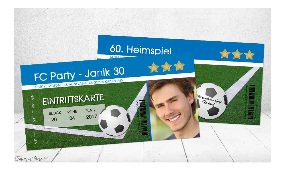 Einladungskarte "Fußball" Eintrittskarte