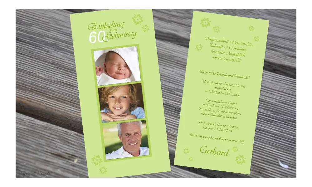 Einladungskarte Geburtstag mit Foto