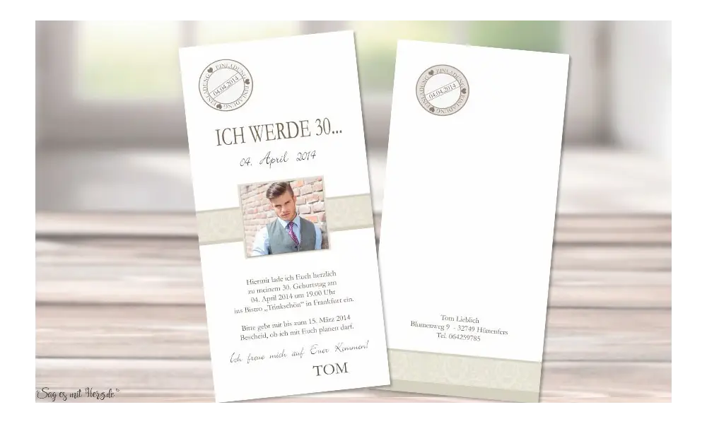Einladungskarte Geburtstag mit Foto