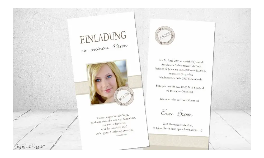 Einladungskarte Geburtstag mit Foto
