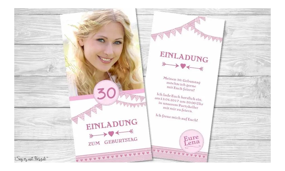 Einladungskarte Geburtstag mit Foto