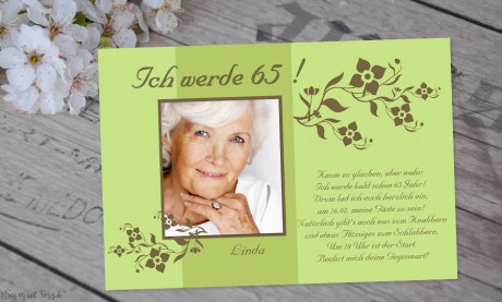 Einladung 80. Geburtstag, Fotokarte 10x15 cm, grün