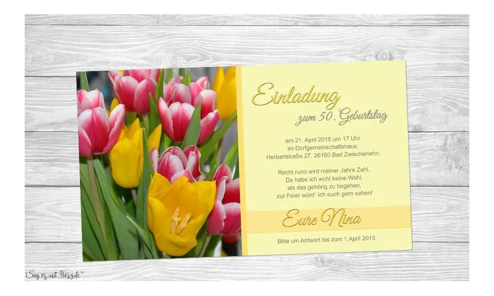 Einladung 80. Geburtstag Blumen