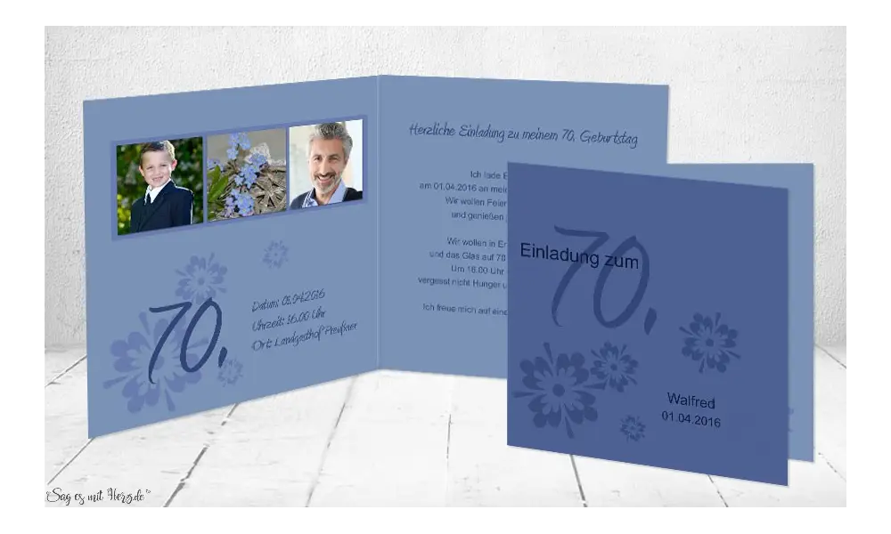 Einladung 60. Geburtstag, ohne Foto