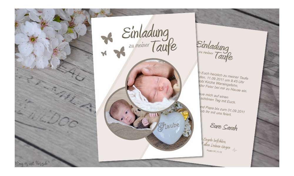 Einladungskarten Taufe Postkarte