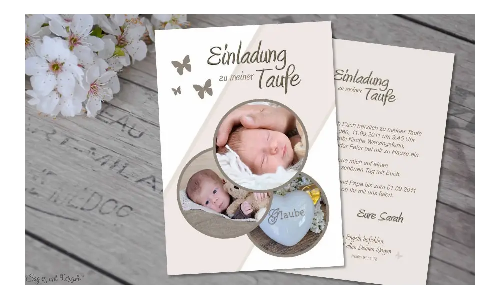Einladungskarten Taufe Postkarte