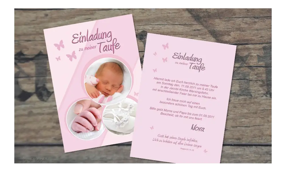 Einladungskarten Taufe Postkarte