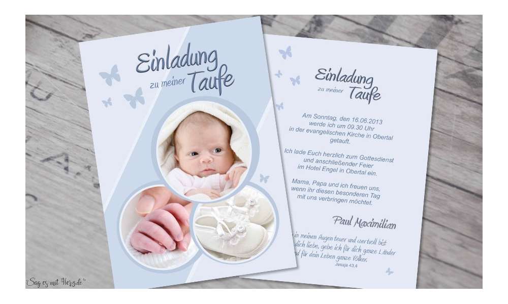 Einladungskarten Taufe Postkarte