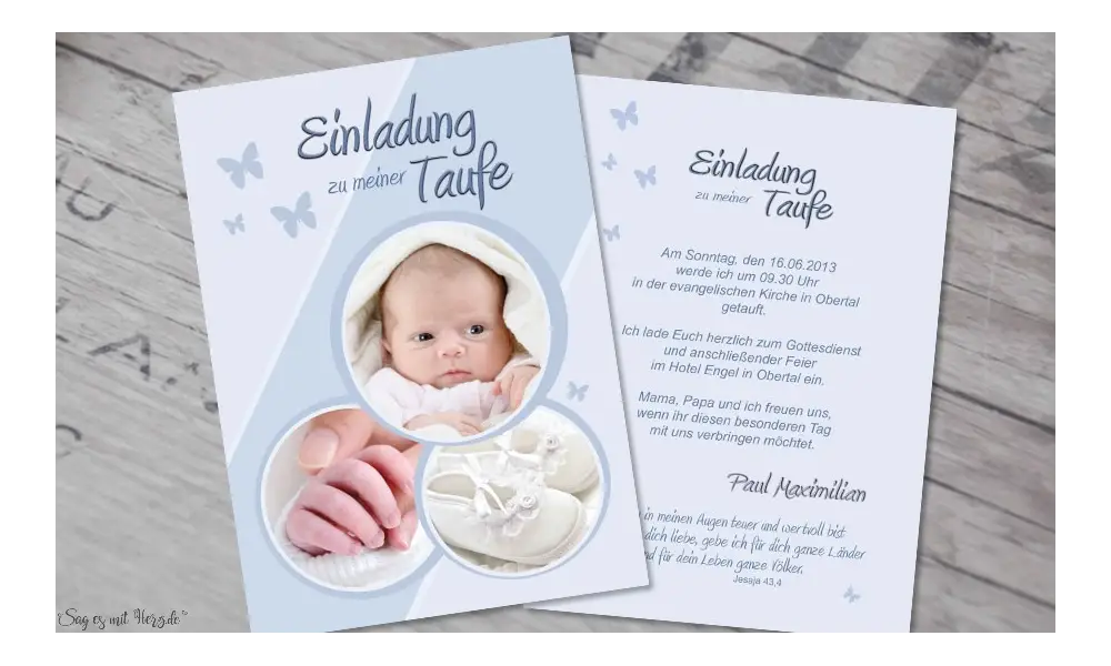 Einladungskarten Taufe Postkarte
