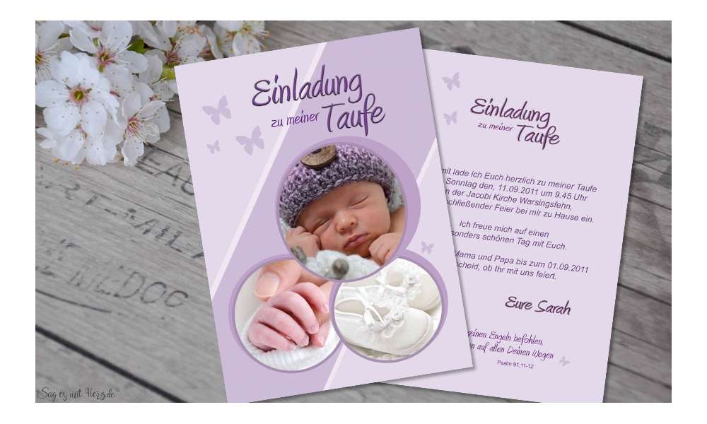 Einladungskarten Taufe Postkarte
