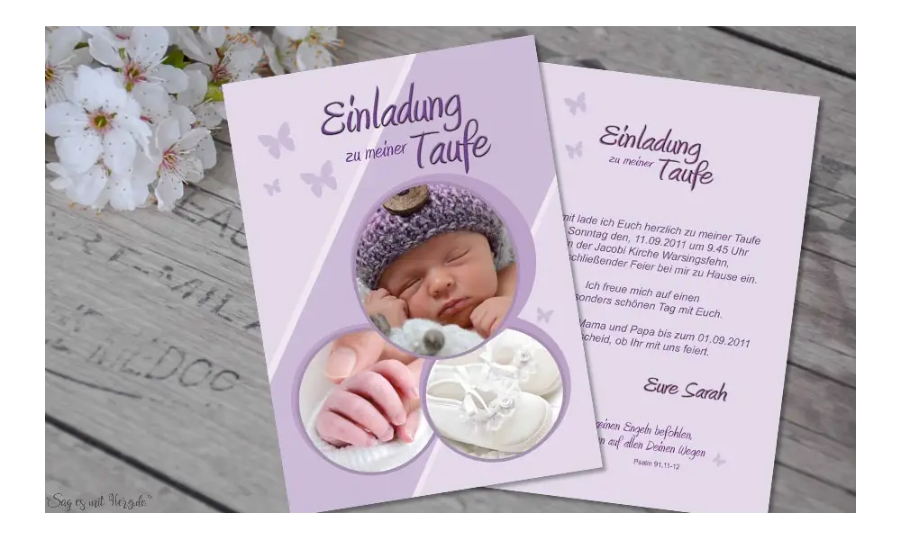 Einladungskarten Taufe Postkarte