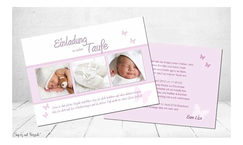 Einladungskarten Taufe Postkarten