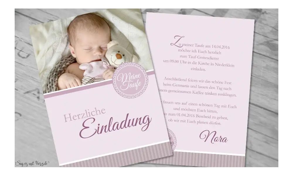 Einladungskarten Taufe Postkarten