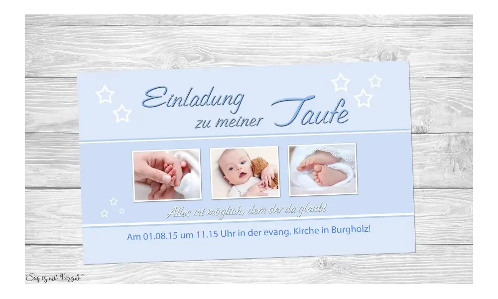 Fotokarten Taufe