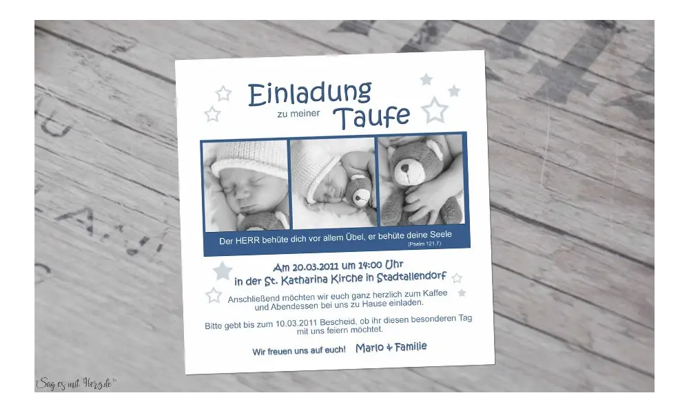 Fotokarten Taufe