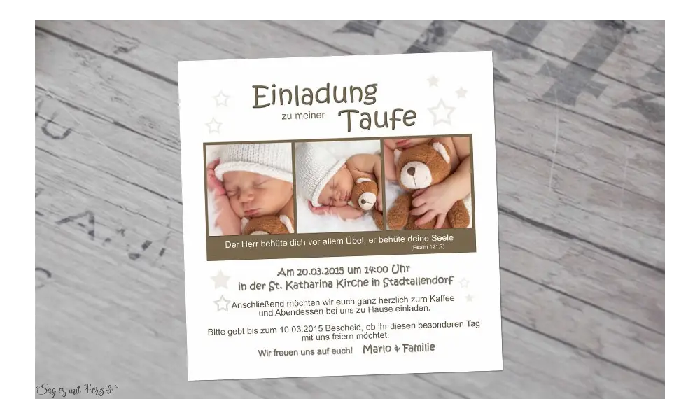 Fotokarten Taufe