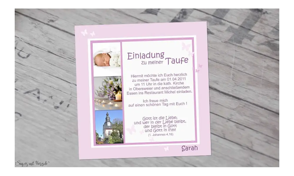 Fotokarten Taufe