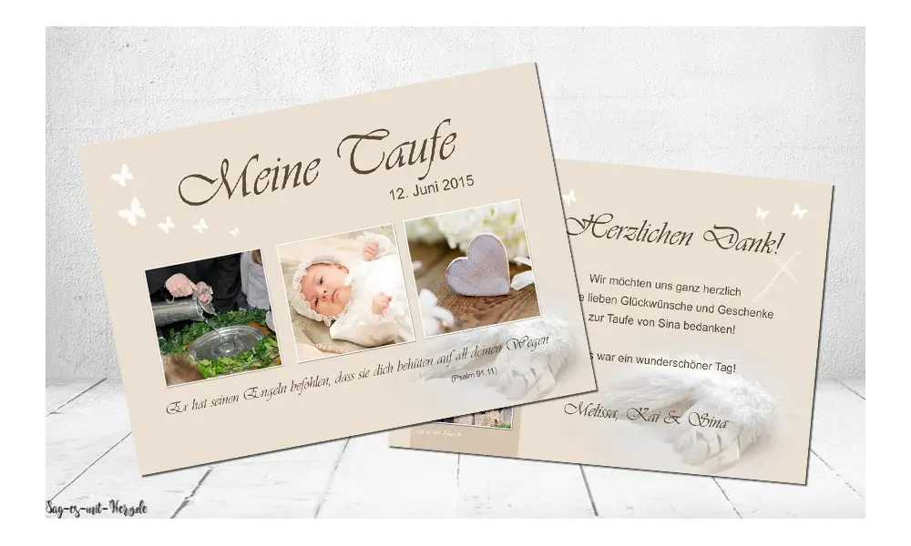Dankeskarten Taufe