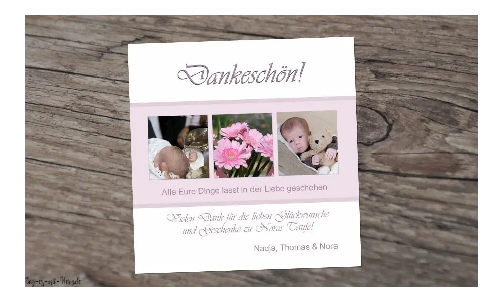 Danksagungskarten Taufe