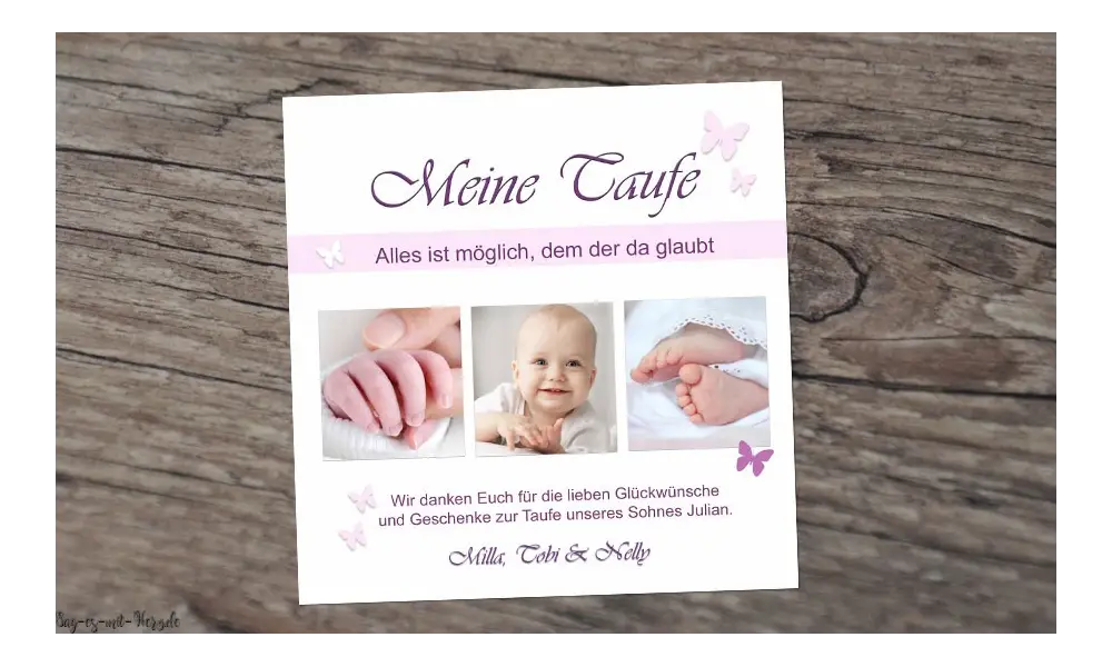 Danksagungskarten Taufe