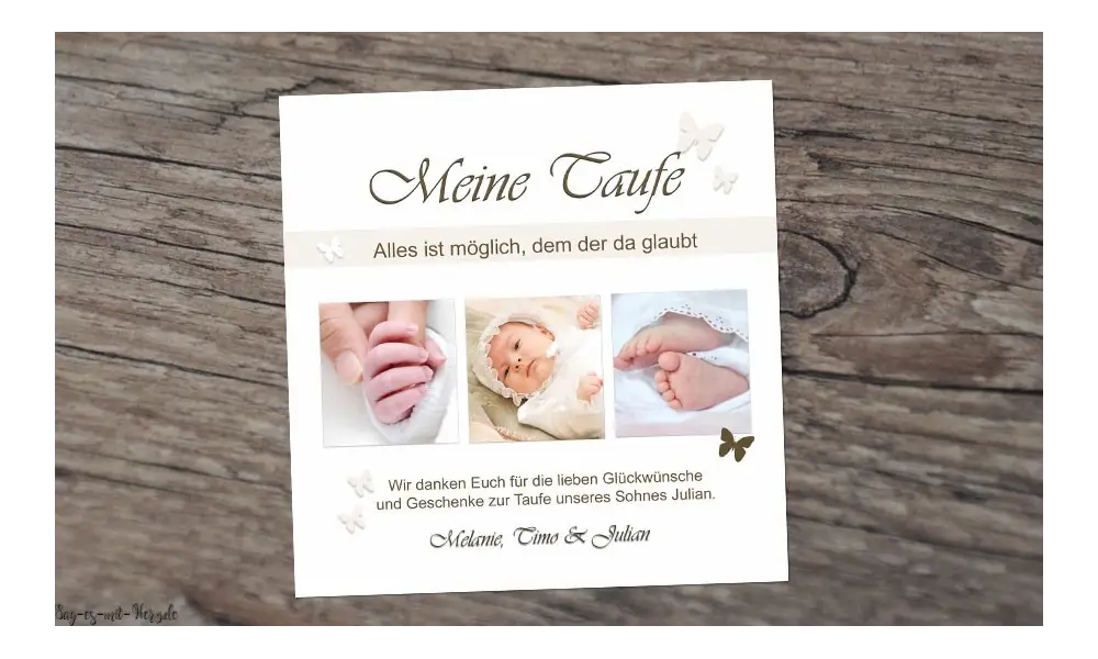 Danksagungskarten Taufe