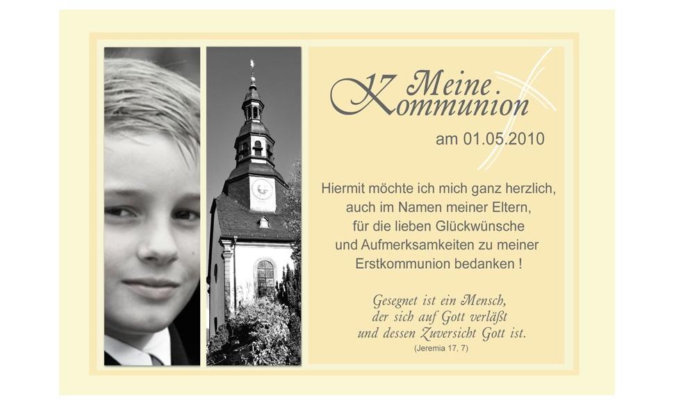 Danksagung Kommunion / Konfirmation, Fotokarte 10x15 cm, gelb