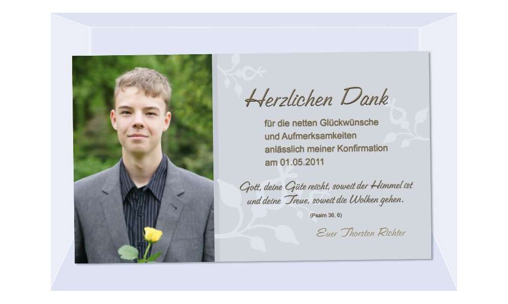 Danksagung Kommunion / Konfirmation, Fotokarte 10x18 cm, grau Danksagung Kommunion / Konfirmation, Fotokarte 10x18 cm, grau