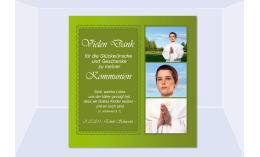 Danksagung Kommunion / Konfirmation, Fotokarte 10x10 cm, grün