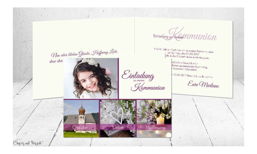 Einladungen Konfirmation Kommunion