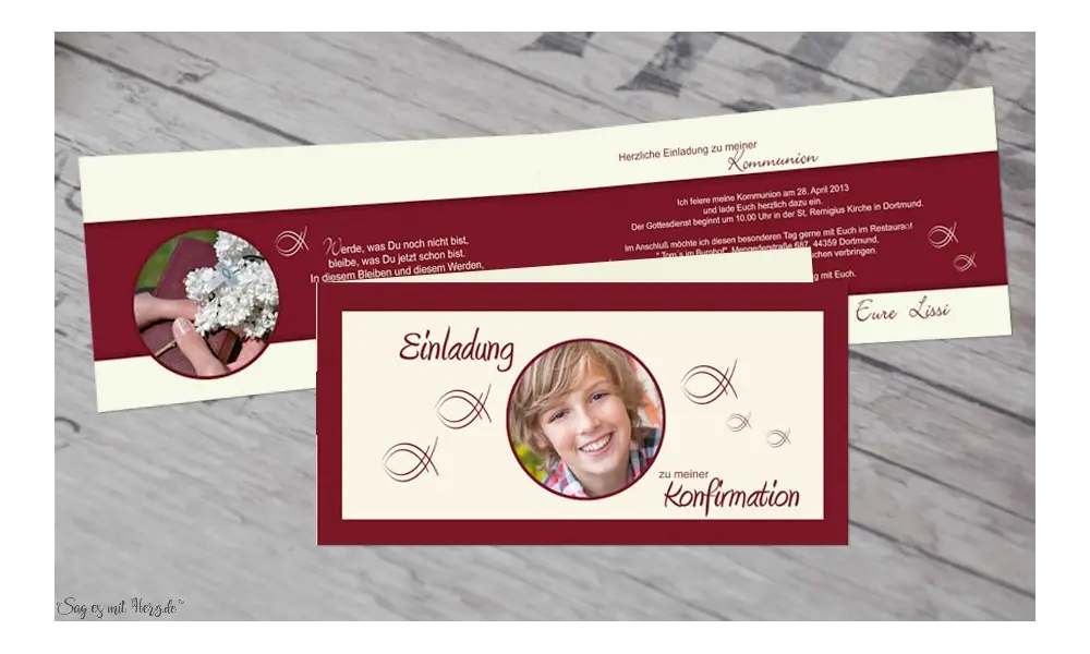 Einladungen Konfirmation Kommunion
