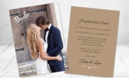 Danksagungskarten Hochzeit Kraftpapier