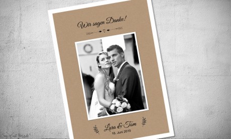 Dankeskarte Hochzeit Vintage Postkarte