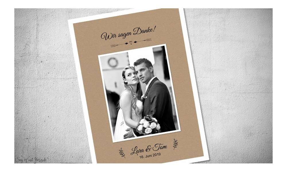 Dankeskarte Hochzeit Vintage Postkarte