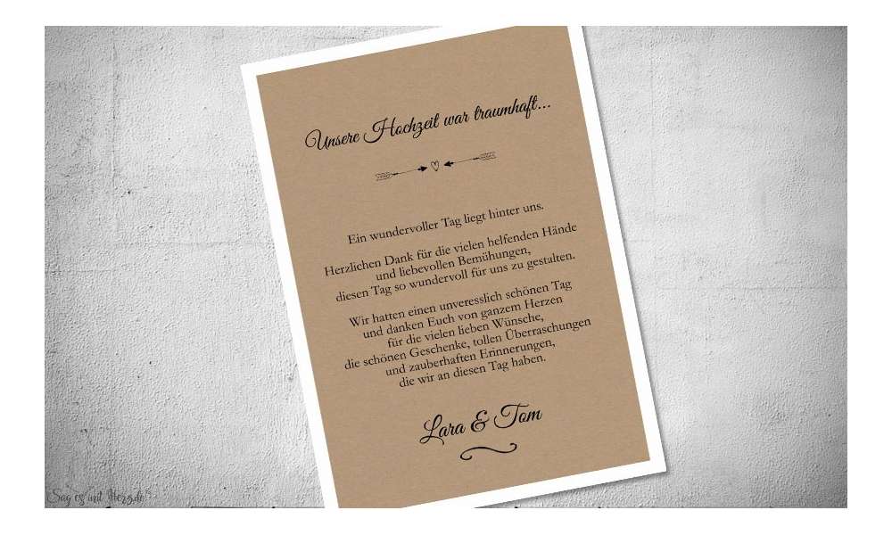 Dankeskarte Hochzeit Vintage Postkarte