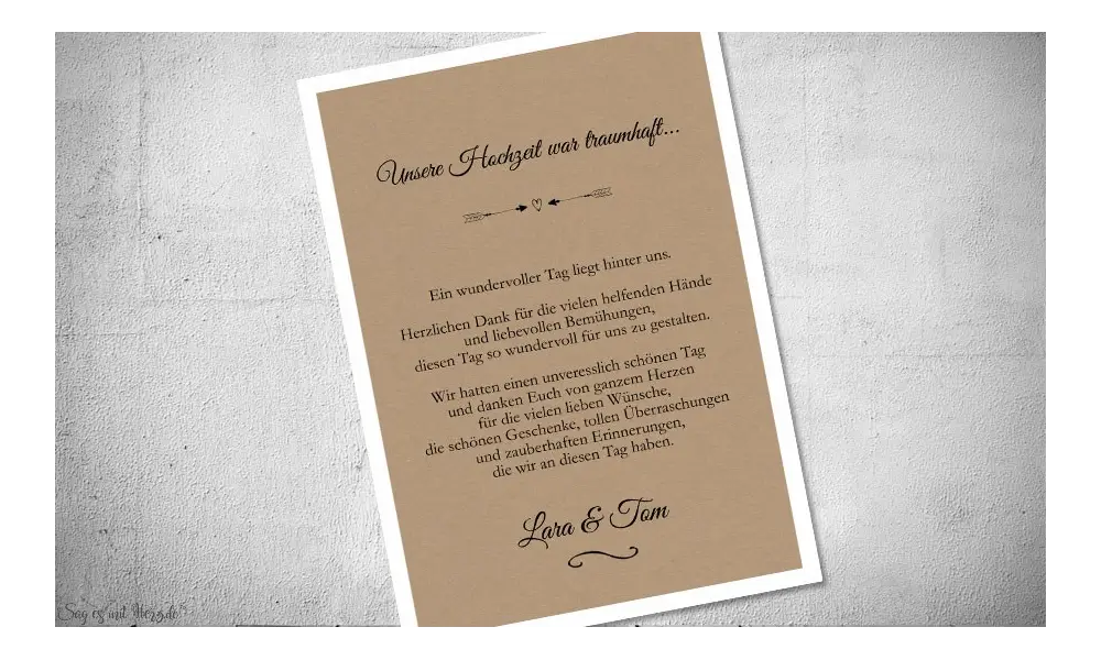 Dankeskarte Hochzeit Vintage Postkarte