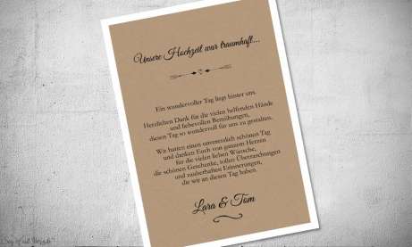 Dankeskarte Hochzeit Vintage Postkarte